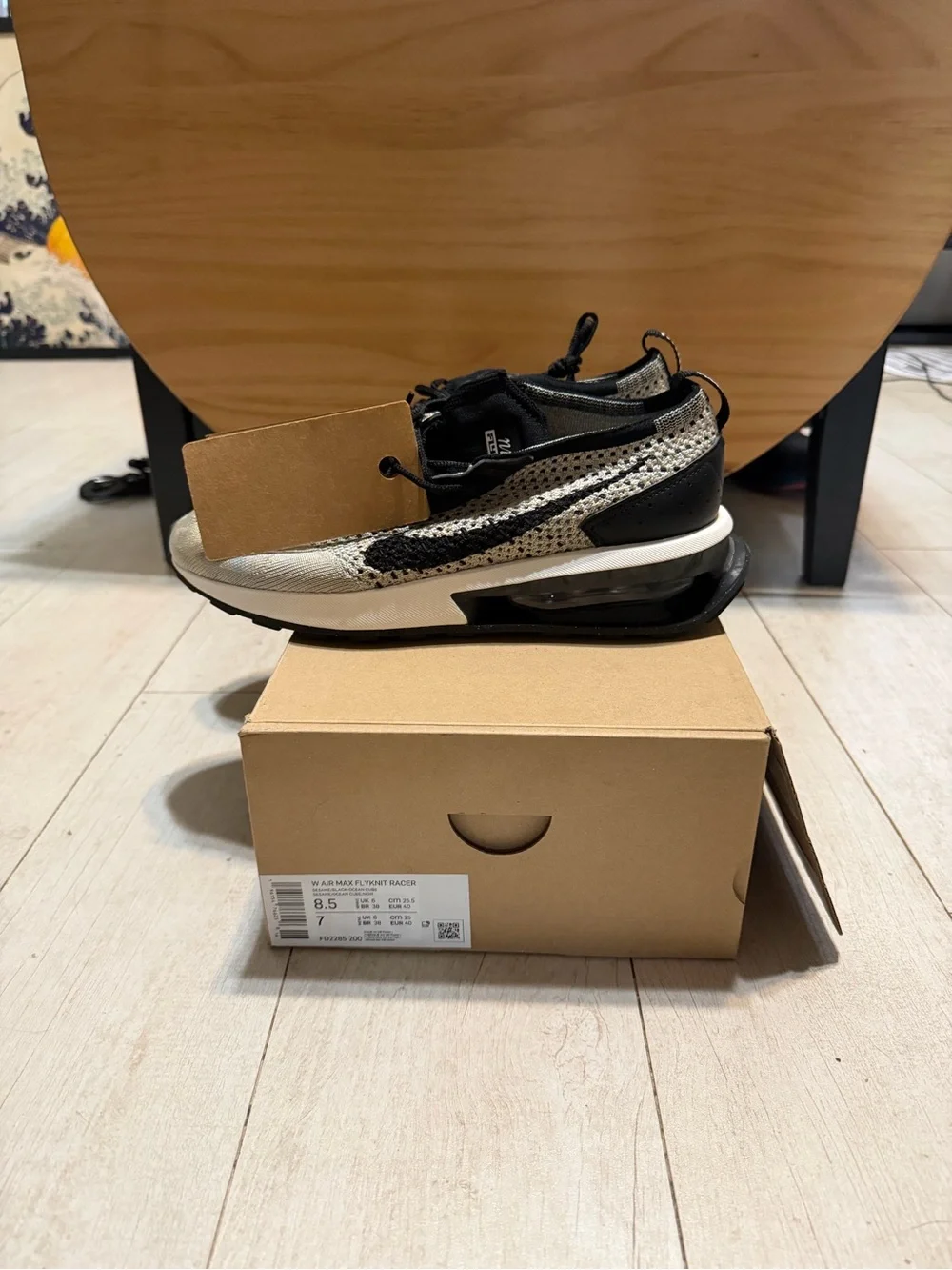 Nike Women’s Air Max Flyknit Racer - Black & Cream
